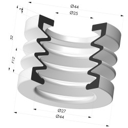 Ventosa 2.5 Soffietti Serie 8 Ø 44.3MM