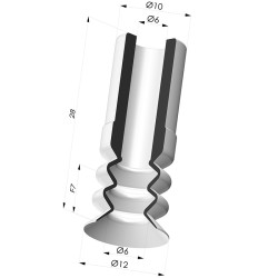Ventosa 2.5 Soffietti Serie 8M Ø 11.8MM