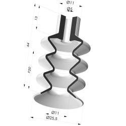 Ventosa 3.5 Soffietti Serie 8 Ø 26MM