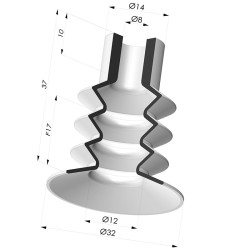 Ventosa 3.5 Soffietti Serie 8 Ø 32MM