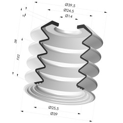 Ventosa 4.5 Soffietti Serie 8 Ø 39MM