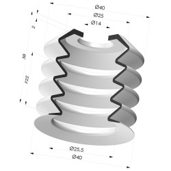 Ventosa 4.5 Soffietti Serie 8 Ø 40MM