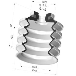 Ventosa 4.5 Soffietti Serie 92-2 Ø48,3 MM