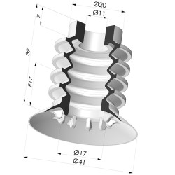 Ventosa 4.5 Soffietti Serie 95 Ø 41MM