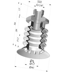 Ventosa 4.5 Soffietti Serie 95 Ø 41MM