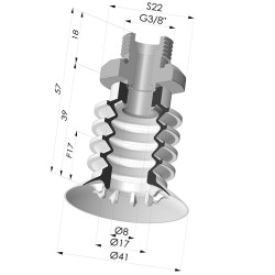 Ventosa 4.5 Soffietti Serie 95 Ø 41MM