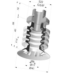 Ventosa 4.5 Soffietti Serie 95-2 Ø 41MM