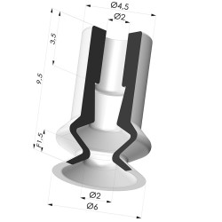 Ventosa 1.5 Soffietti Serie 91 Ø 6MM