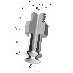 Ventosa 1.5 Soffietti Serie 91 Ø 6MM