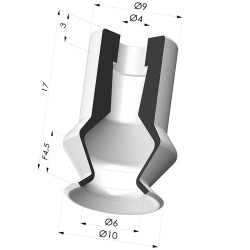 Ventosa 1.5 Soffietti Serie 91 Ø 10,2MM