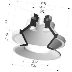Ventosa 1.5 Soffietti Serie 91 Ø 31,8MM