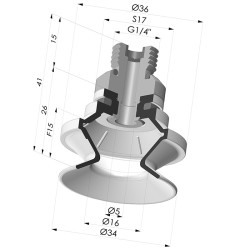 Ventosa 1.5 Soffietti Serie 91 Ø 34MM