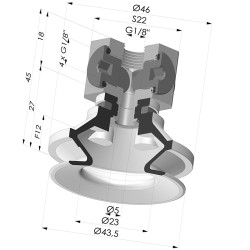 Ventosa 1.5 Soffietti Serie 91 Ø 40MM