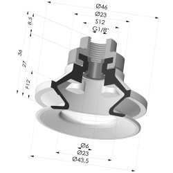 Ventosa 1.5 Soffietti Serie 91 Ø 40MM