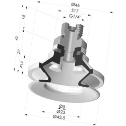 Ventosa 1.5 Soffietti Serie 91 Ø 40MM