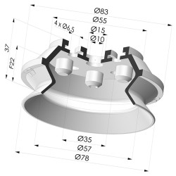 Ventosa 1.5 Soffietti Serie 91 Ø 75MM