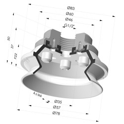 Ventosa 1.5 Soffietti Serie 91 Ø 75MM