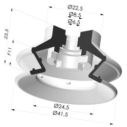 Ventosa 1.5 Soffietti  Serie 97B Ø 41.4MM