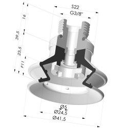 Ventosa 1.5 Soffietti Serie 97B Ø 41.4MM