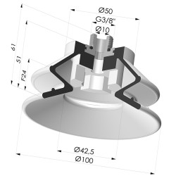 Ventosa 1.5 Soffietti Serie 97B Ø 100MM