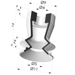 Ventosa 1.5 Soffietti Serie 97C Ø 11MM