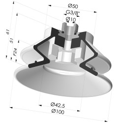 Ventosa 1.5 Soffietti Serie 97C Ø 100MM