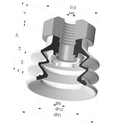 Ventosa 2.5 Soffietti Serie 96C Ø 20MM