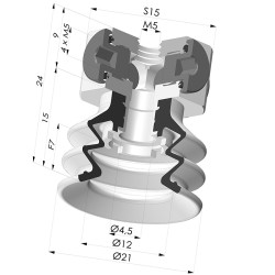 Ventosa 2.5 Soffietti Serie 96C Ø 20MM