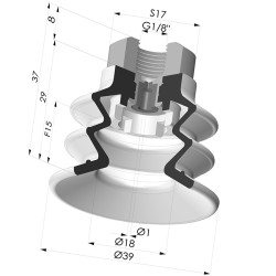 Ventosa 2.5 Soffietti Serie 96C Ø 40MM