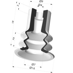 Ventosa 2.5 Soffietti Serie 96 Ø 15MM