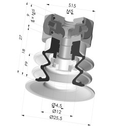 Ventosa 2.5 Soffietti Serie 96 Ø 25MM