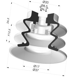 Ventosa 2.5 Soffietti Serie 96 Ø 35MM