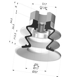 Ventosa 2.5 Soffietti Serie 96 Ø 35MM