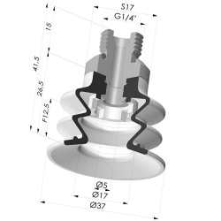 Ventosa 2.5 Soffietti Serie 96 Ø 35MM