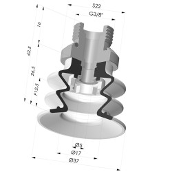 Ventosa 2.5 Soffietti Serie 96 Ø 35MM