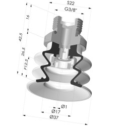 Ventosa 2.5 Soffietti Serie 96 Ø 35MM