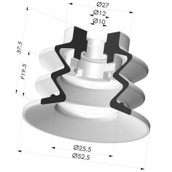 Ventosa 2.5 Soffietti Serie 96 Ø 52MM