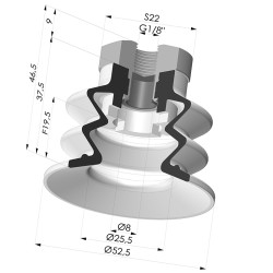 Ventosa 2.5 Soffietti Serie 96 Ø 52MM
