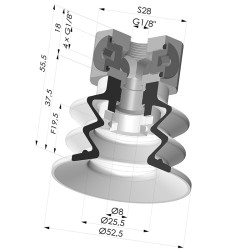 Ventosa 2.5 Soffietti Serie 96 Ø 52MM