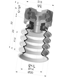Ventosa 4.5 Soffietti Serie 92 Ø 20MM