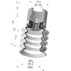 Ventosa 4.5 Soffietti Serie 92 Ø 20MM