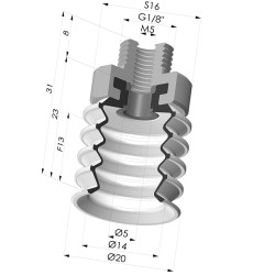 Ventosa 4.5 Soffietti Serie 92 Ø 20MM