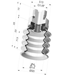 Ventosa 4.5 Soffietti Serie 92 Ø 20MM