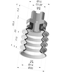 Ventosa 4.5 Soffietti Serie 92 Ø 20MM