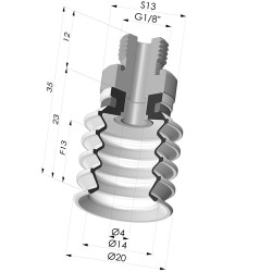 Ventosa 4.5 Soffietti Serie 92 Ø 20MM