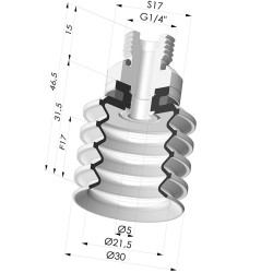 Ventosa 4.5 Soffietti Serie 92 Ø 30MM