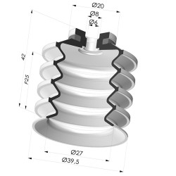 Ventosa 4.5 Soffietti Serie 92 Ø 40MM