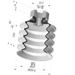 Ventosa 4.5 Soffietti Serie 92 Ø 40MM
