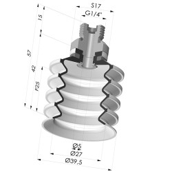 Ventosa 4.5 Soffietti Serie 92 Ø 40MM