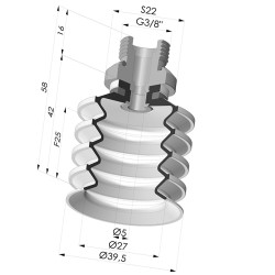 Ventosa 4.5 Soffietti Serie 92 Ø 40MM